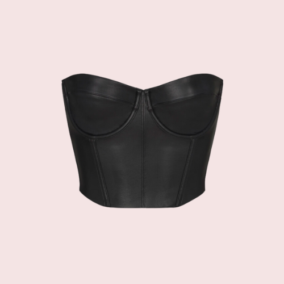 Skims Faux-Leather corset